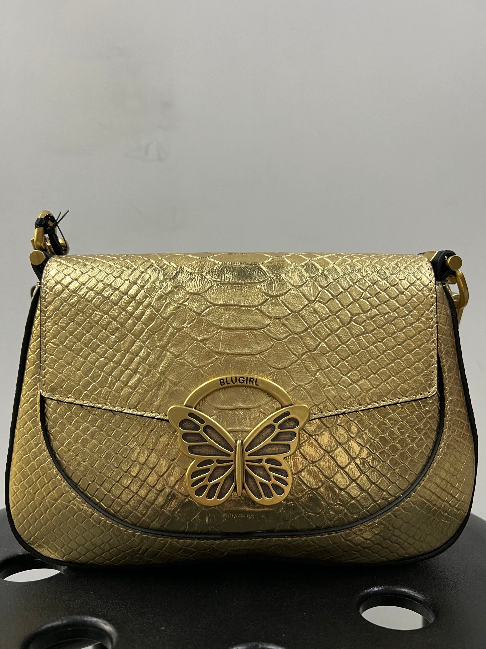 BORSA BLUGIRL X BLUMARINE PITONATA ORO.