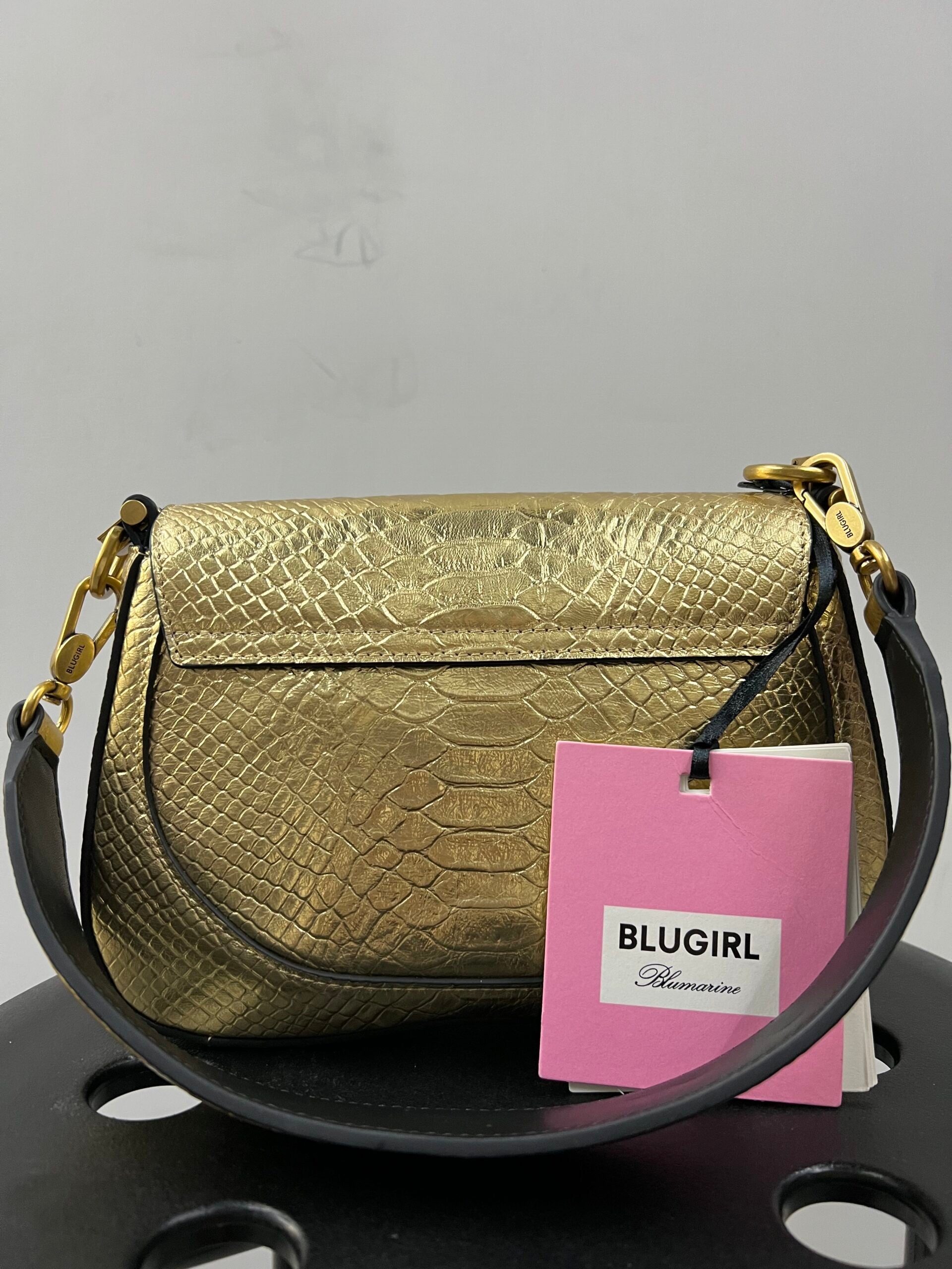 BORSA BLUGIRL X BLUMARINE PITONATA ORO.