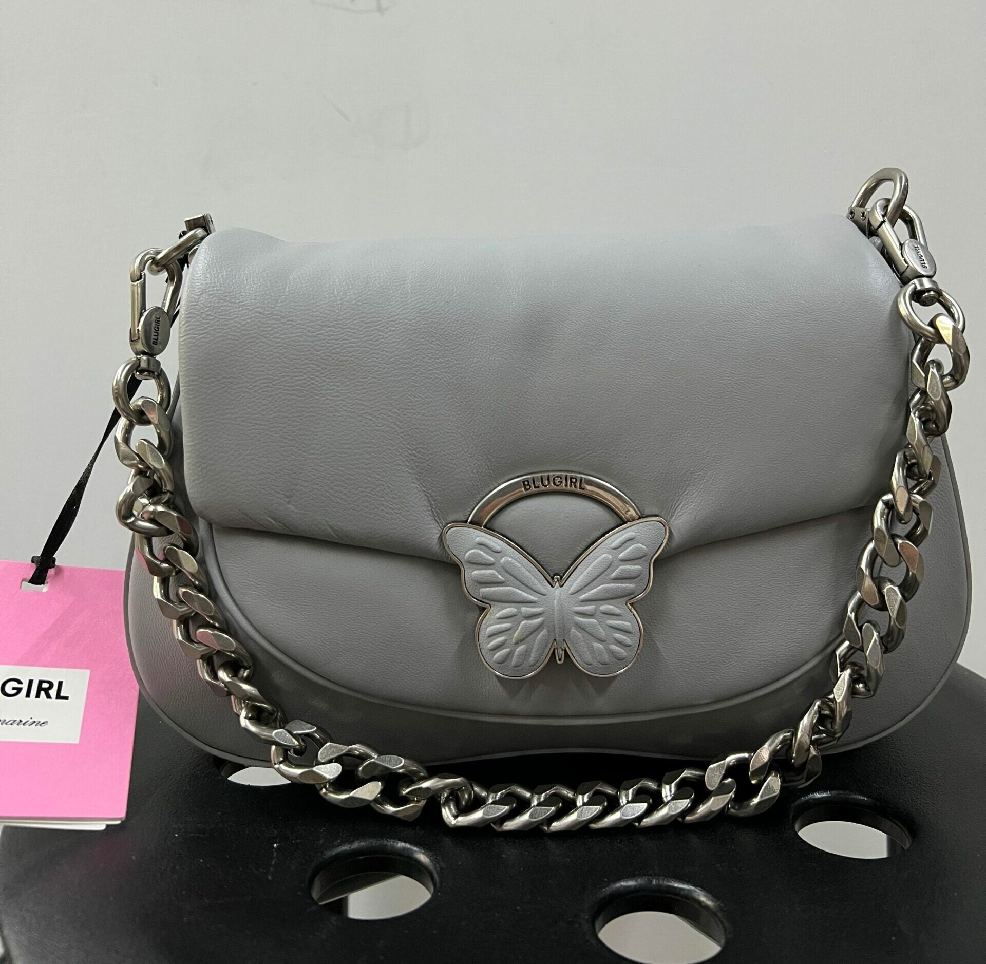 BORSA BLUGIRL X BLUMARINE GRIGIA IN PELLE