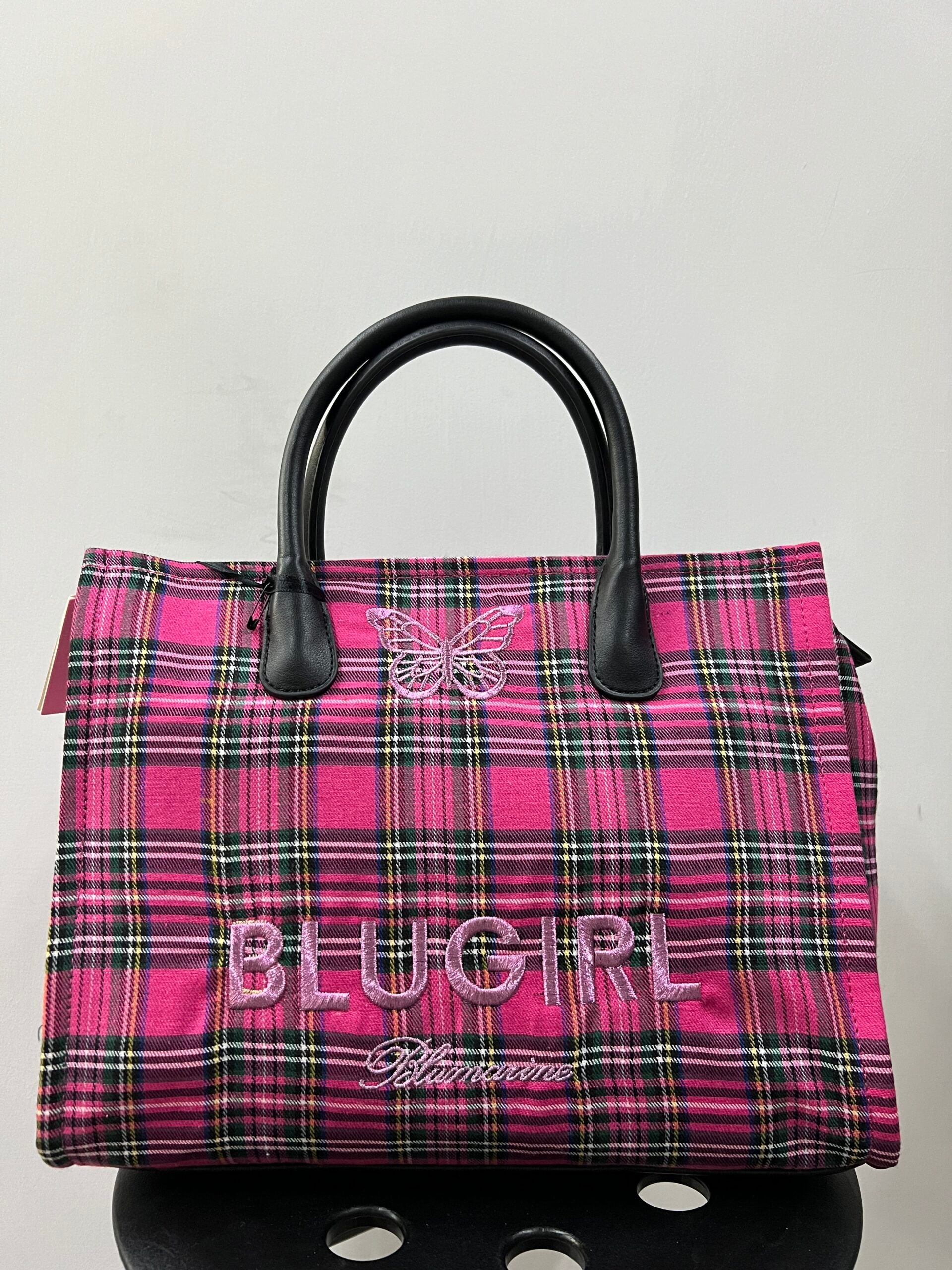 BORSA BLUGIRL X BLUMARINE FUCSIA A QUADRI.