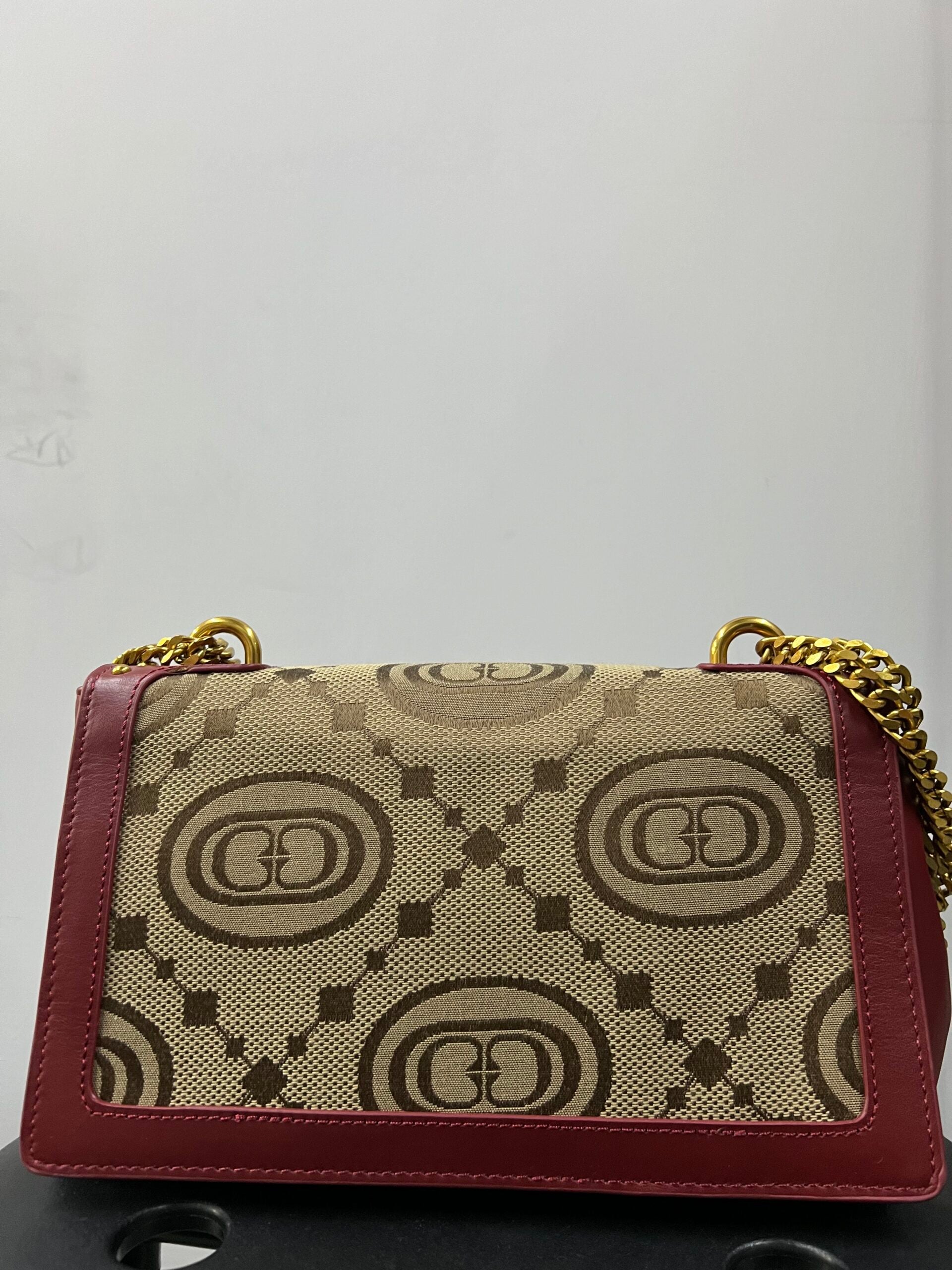 BORSA LA CARRIE ROSSO SCURO MONOGRAM IN PELLE