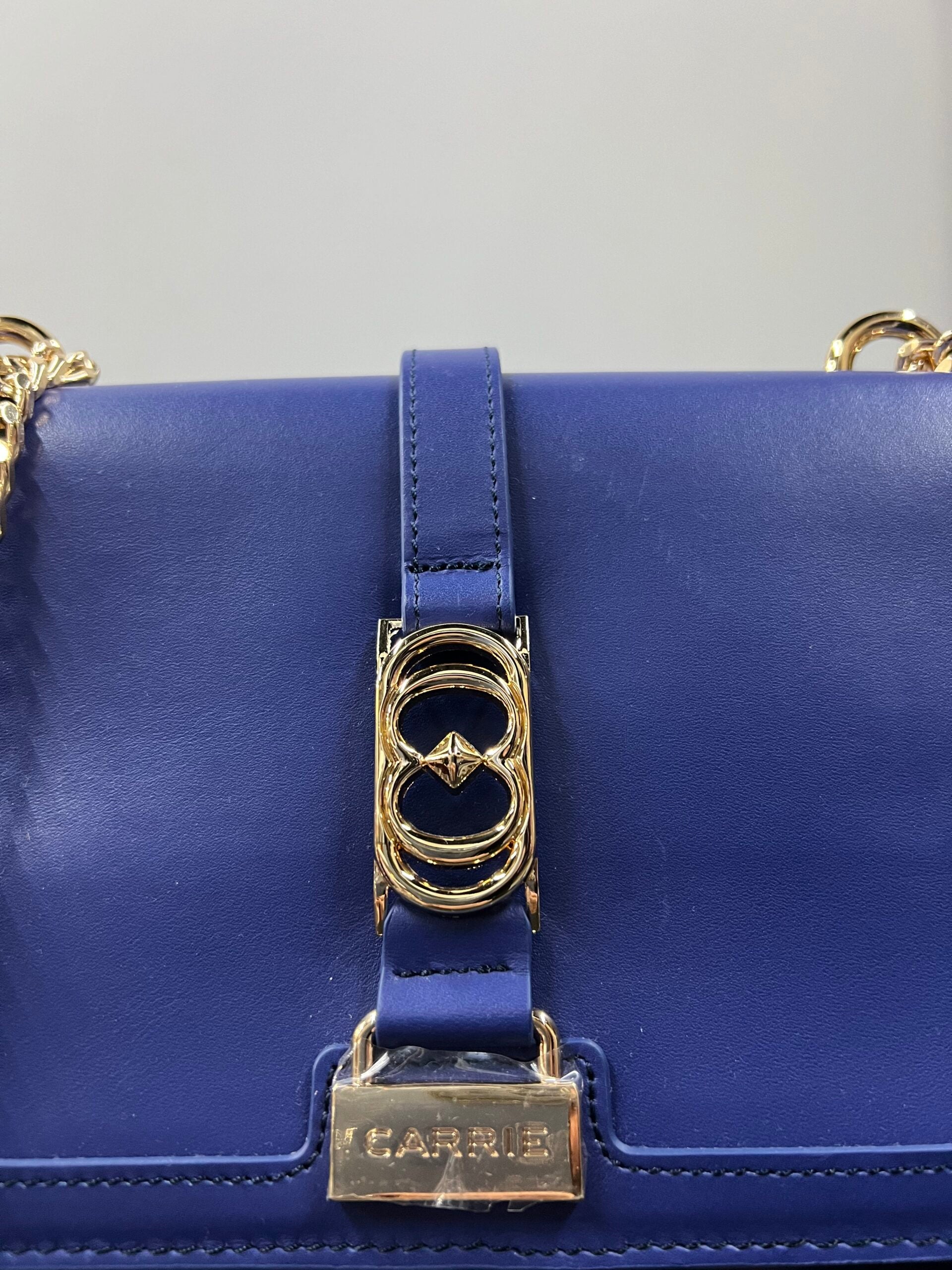 BORSA LA CARRIE BLU IN PELLE