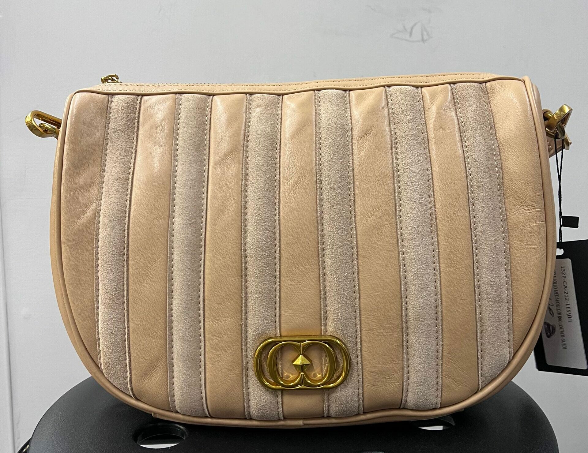 BORSA LA CARRIE BEIGE IN PELLE.