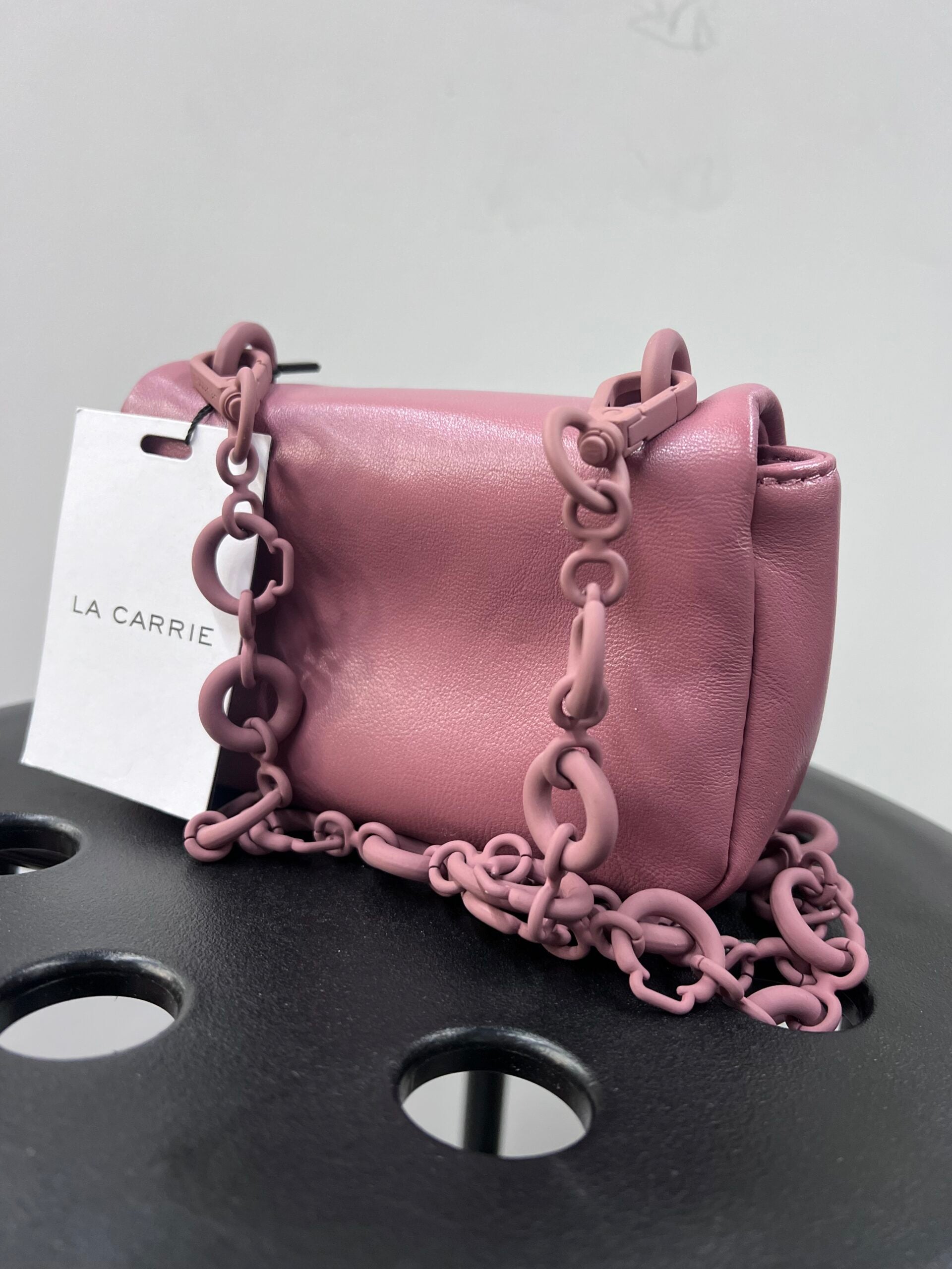 MINI BORSA LA CARRIE ROSA IN PELLE.